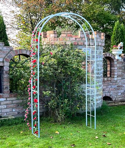 DanDiBo Rosenbogen aus Metall Stabil Verzinkt Massiv 120 cm Torbogen 96523 Wetterfest Rundbogen Volleisen Rankhilfe Gartenbogen Feuerverzinkt von DanDiBo