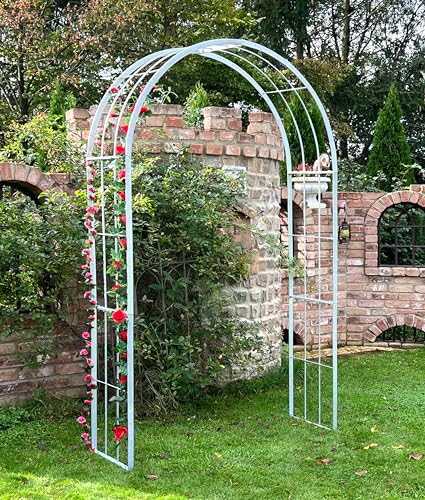 DanDiBo Rosenbogen aus Metall Stabil Verzinkt Massiv 140 cm Torbogen 96519 Wetterfest Rundbogen Volleisen Rankhilfe Gartenbogen Feuerverzinkt von DanDiBo
