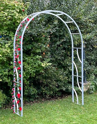 DanDiBo Rosenbogen aus Metall Stabil Verzinkt Massiv 150 cm Torbogen 96516 Wetterfest Rundbogen Volleisen Rankhilfe Gartenbogen Feuerverzinkt von DanDiBo