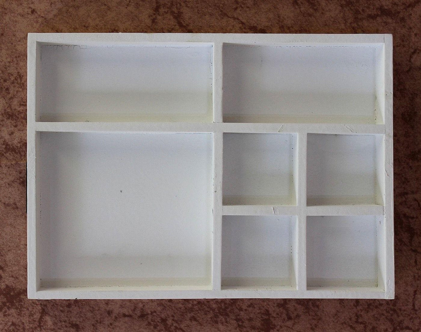 DanDiBo Schubladenbox Sortierkasten Setzkasten 12291 Weiß 32 cm aus Holz Sammlervitrine Sortierschublade von DanDiBo