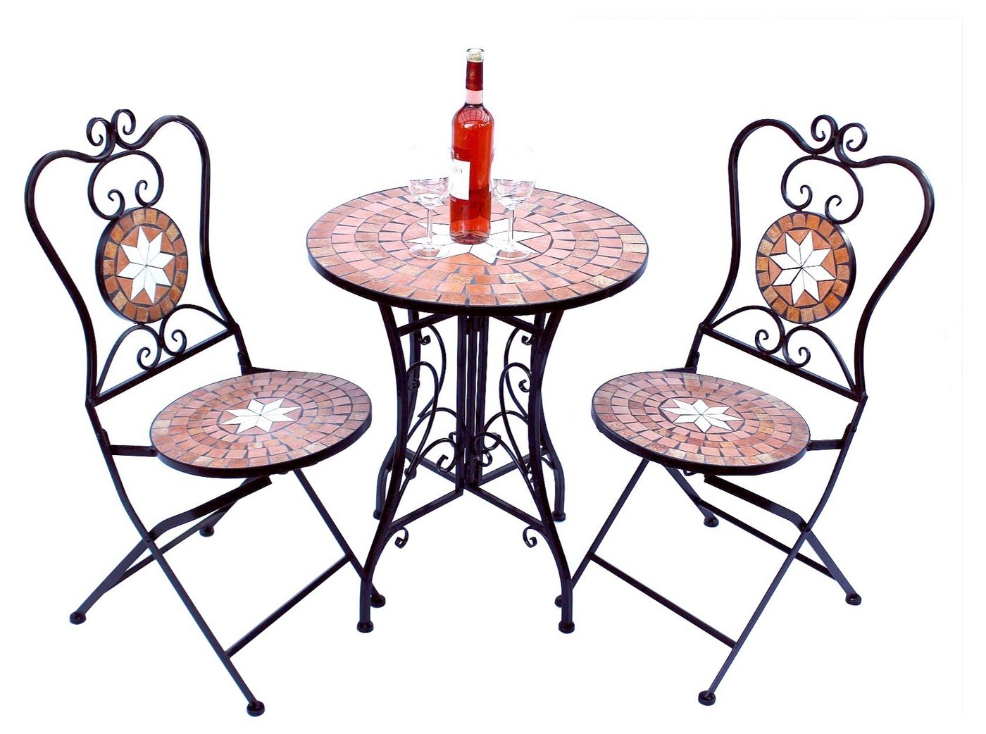 DanDiBo Sitzgruppe Merano 12001-2 Gartentisch + 2 Stk. Gartenstuhl aus Metall Mosaik DanDiBo Sitzgruppe Merano 12001-2 Gartentisch + 2 Stk. Gartenstuhl aus Metall Mosaik von DanDiBo