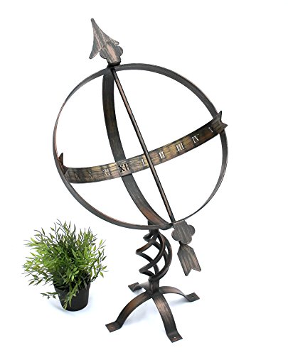 DanDiBo Sonnenuhr Garten Groß Metall Patina Schmiedeeisen Deko Wetterfest 70 cm Gartenuhr Uhr von DanDiBo