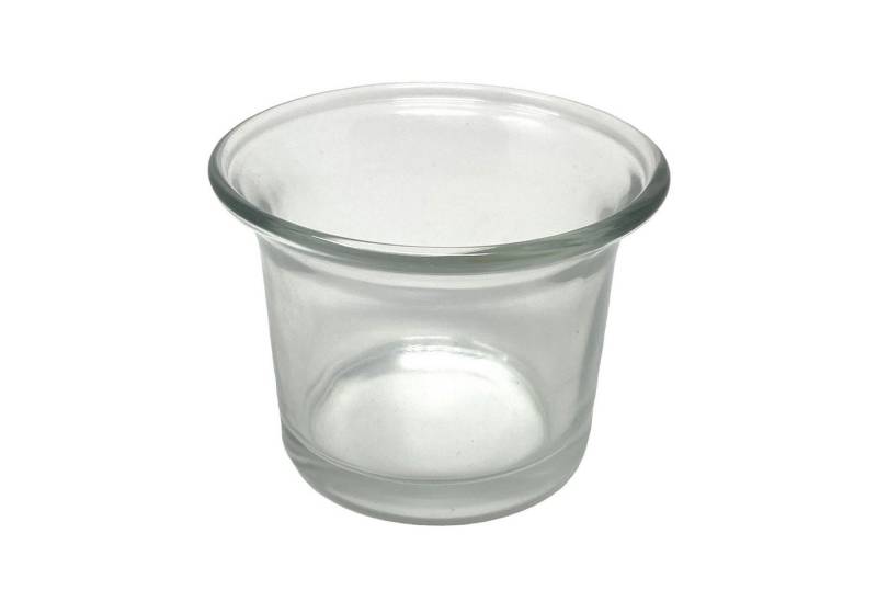 DanDiBo Teelichthalter Glas 1x Teelichtgläser Teelichtglas Klar 4,5 cm hoch, geschwungen Kerzenhalter von DanDiBo