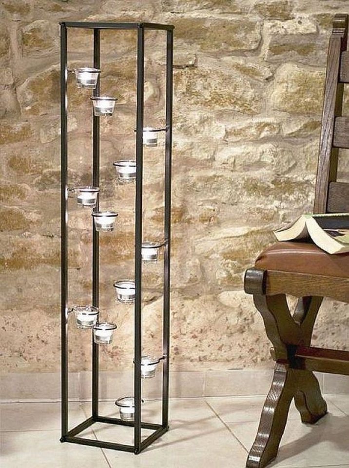 DanDiBo Teelichthalter Lichtsäule Teelichthalter 100 cm Teelicht Ständer für 12 Teelichter Kerzenhalter, pulverbeschichtet von DanDiBo