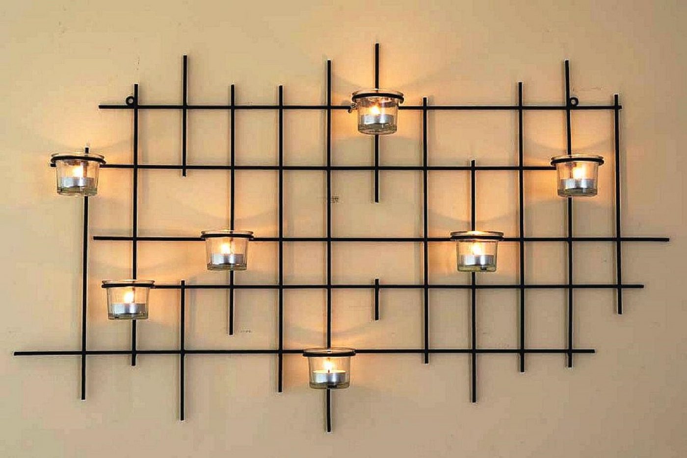 DanDiBo Teelichthalter Wand 7XXL Wandkerzenhalter Metall 83 cm Wandteelichthalter, Kerzenhalter von DanDiBo