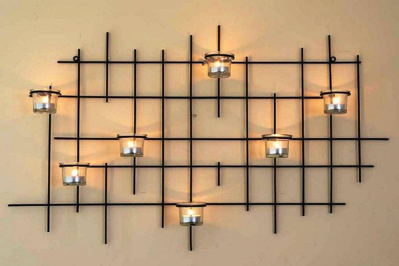 DanDiBo Teelichthalter Wand 7XXL Wandkerzenhalter Metall 83 cm Wandteelichthalter, Kerzenhalter von DanDiBo