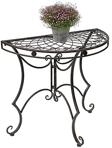 Tisch Halbrund Wandtisch 96000 Beistelltisch Metall 80 cm Gartentisch Halbtisch Halbrundtisch Wandkonsole Konsole Wand von DanDiBo