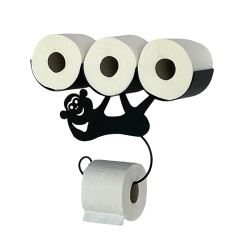 DanDiBo Toilettenpapierhalter Schwarz Matt Wand Metall AFFE Klopapierhalter Toilettenrollenhalter WC Rollenhalter Ersatzrollenhalter von DanDiBo