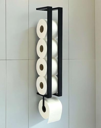DanDiBo Toilettenpapierhalter Schwarz Wand Metall 96610 Toilettenpapier Aufbewahrung Klopapierhalter Toilettenrollenhalter WC Rollenhalter Ersatzrollenhalter von DanDiBo