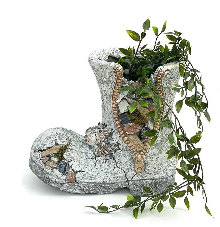 DanDiBo Übertopf Pflanztopf Stiefel aus Magnesia Blumentopf 32 cm wetterfest frostfest 715432 Pflanzgefäß Übertopf Kunststein Garten Gartendeko Dekofigur Gartendekofigur, für Blumen, Pflanzen & vieles mehr von DanDiBo