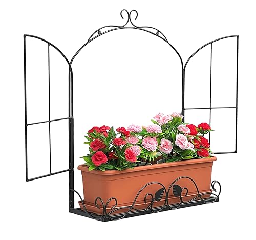 DanDiBo Wandblumenhalter Fenster Schwarz Metall Wand Blumenständer Blumenregal Wandregal Regal von DanDiBo