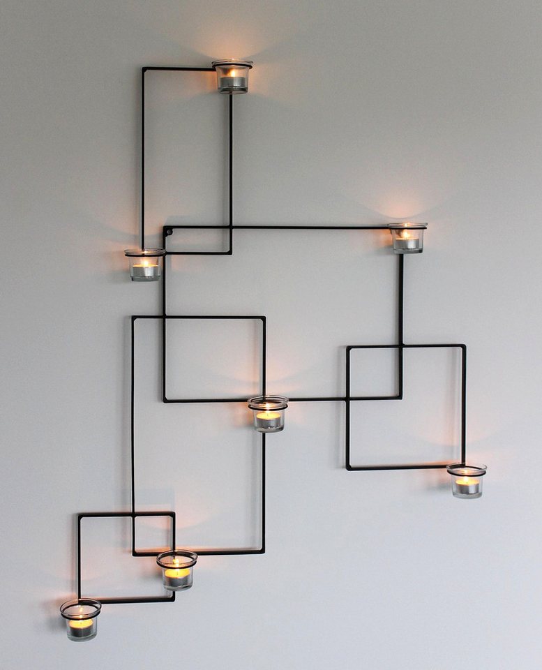 DanDiBo Wandkerzenhalter Wandteelichthalter Alegria Metall Wand Schwarz Teelichthalter, Kerzenhalter Wandkerzenhalter Wandleuchter von DanDiBo