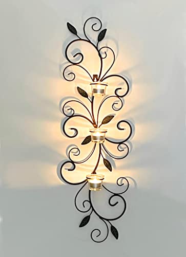 DanDiBo Wandteelichthalter Metall Wand 131001 Teelichthalter 75 cm Wandleuchter Kerzenhalter Wandkerzenhalter Wanddeko von DanDiBo