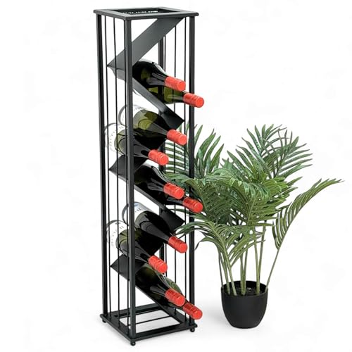 DanDiBo Weinregal Metall Schwarz Stehend 96693 Flaschenregal Weinständer Flaschenhalter Schmal Modern von DanDiBo