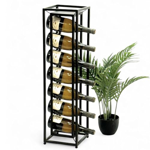 DanDiBo Weinregal Metall Schwarz Stehend Diamant 80 cm 96621 Flaschenregal Weinständer Flaschenhalter Schmal Modern von DanDiBo