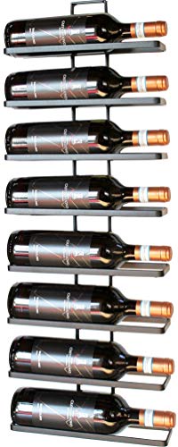 DanDiBo Weinregal Metall Schwarz Wandmontage 4-Wine beliebig erweiterbar 2er Set Flaschenständer Flaschenregal Flaschenhalter (8 Flaschen / 2.STK) von DanDiBo