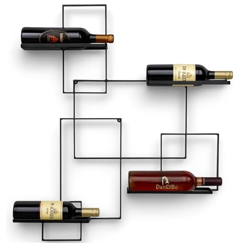 DanDiBo Weinregal Wand Metall Schwarz Black Line Flaschenregal Weinflaschenhalter Weinhalter Wine Rack von DanDiBo