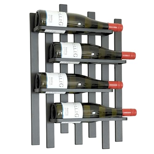 DanDiBo Weinregal Wand Metall Schwarz Modern 96691 Flaschenregal Schmal Wandmontage Wine Rack Weinflaschenhalter Weinhalter Flaschenhalter von DanDiBo