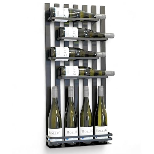 DanDiBo Weinregal Wand Metall Schwarz Modern 96692 Flaschenregal Schmal Wandmontage Wine Rack Weinflaschenhalter Weinhalter Flaschenhalter von DanDiBo