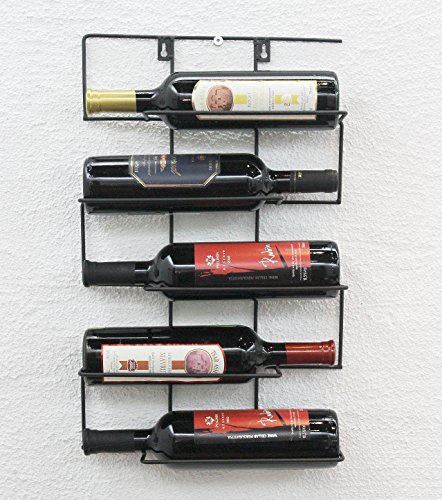 DanDiBo Weinregal Wand aus Metall Flaschenhalter Flaschenständer Wandregal Cinco 53 cm HX13615 von DanDiBo