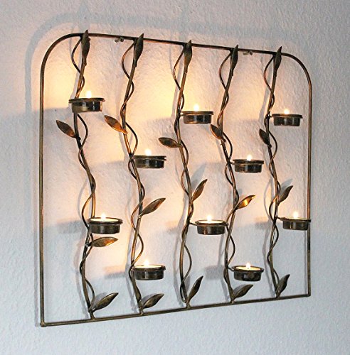 Wandteelichthalter 10-0370 Wandkerzenhalter aus Metall 53 cm Teelichthalter von DanDiBo