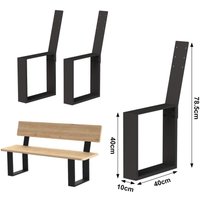 Dandibo 2x Bankbeine Metall Schwarz Mit Lehne Set Massiv Diy Bank Füße 96478 Sitzgestell Für Gartenbank Bankgestell Robust Stabil von DanDiBoDE