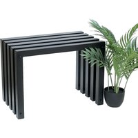 Dandibo Hocker Metall Schwarz Sitzbank Massiv Wetterfest 60 cm Sitzhocker 96446 Ida Modern Bank Lamellenhocker von DanDiBoDE