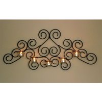 Dandibo Wandteelichthalter Metall Schwarz Palace Wandkerzenhalter 63 cm Teelichthalter Kerzenhalter von DanDiBoDE