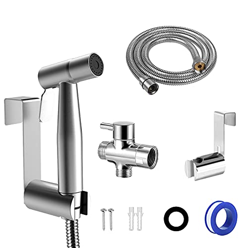 DanDun Bidet Handbrause, Bidet Brause set mit G1/2" Ventil, Bidet Armaturen WC, Edelstahl Bidet Sprayer, Bidet Set mit Handbrause, Bidet Handbrause Toilette, Komplett Bidet Set für WC von DanDun