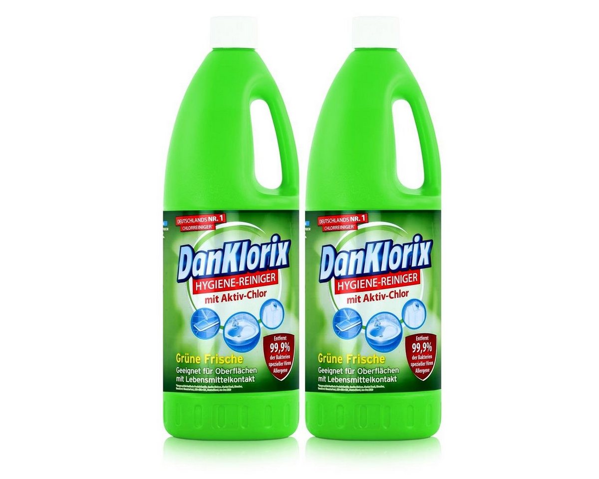 DanKlorix DanKlorix Hygiene-Reiniger Grüne Frische 1,5L - Mit Aktiv-Chlor (2er P Allzweckreiniger DanKlorix DanKlorix Hygiene-Reiniger Grüne Frische 1,5L - Mit Aktiv-Chlor (2er P Allzweckreiniger von DanKlorix