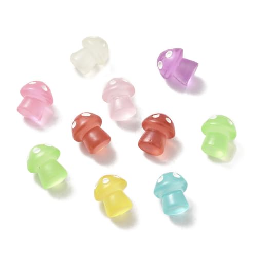 DanLingJewelry 100 Stück leuchtende Mini-Pilze aus Kunstharz, kleine Pilz-Figuren, leuchten im Dunkeln, Pilz-Ornamente für Heimwerker, Basteln, Heimdekor-Zubehör DanLingJewelry 100 Stück leuchtende Mini-Pilze aus Kunstharz, kleine Pilz-Figuren, leuchten im Dunkeln, Pilz-Ornamente für Heimwerker, Basteln, Heimdekor-Zubehör von DanLingJewelry