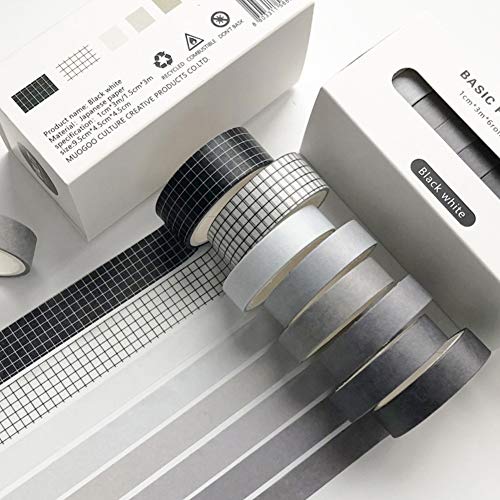 DanLink DIY Papierband, 8 Rollen Deko Klebeband Scrapbook Tape Klebeband Basteln Washi Tape Set für Scrapbooking DIY Handwerk, Bastler, Verschönert Journals Schwarz Weiss DanLink DIY Papierband, 8 Rollen Deko Klebeband Scrapbook Tape Klebeband Basteln Washi Tape Set für Scrapbooking DIY Handwerk, Bastler, Verschönert Journals Schwarz Weiss von DanLink