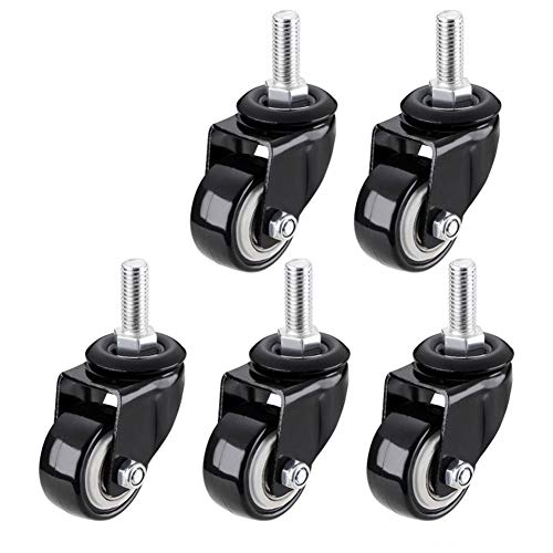5 Gewinde M10 x 25 mm Lenkrollen 1,5 Zoll (40 mm) Mit Bremsen Bürostuhl Möbel Rollen 200kg leise PU für Kinderbett Tabelle Wagen universal Schwenkrollen von Dance angel