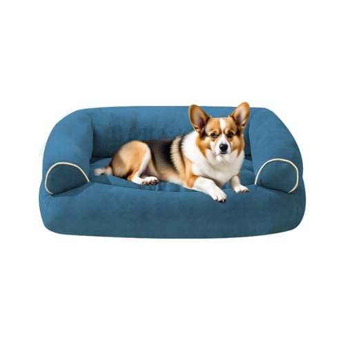 Danchen Großes Hundesofa, waschbar, orthopädisches Hundebett, Couch mit abnehmbarem Kissen und rutschfester Unterseite, flauschig, atmungsaktiv, beruhigende Haustier-Katzen-Sofam-Matratze (Blau, 60 x Danchen Großes Hundesofa, waschbar, orthopädisches Hundebett, Couch mit abnehmbarem Kissen und rutschfester Unterseite, flauschig, atmungsaktiv, beruhigende Haustier-Katzen-Sofam-Matratze (Blau, 60 x von Danchen