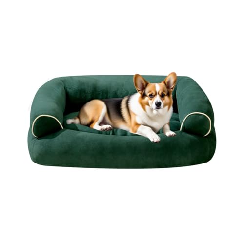 Danchen Großes Hundesofa, waschbar, orthopädisches Hundebett, Couch mit abnehmbarem Kissen und rutschfester Unterseite, flauschig, atmungsaktiv, beruhigende Haustier-Katzen-Sofam-Matratze (Grün, 125 x Danchen Großes Hundesofa, waschbar, orthopädisches Hundebett, Couch mit abnehmbarem Kissen und rutschfester Unterseite, flauschig, atmungsaktiv, beruhigende Haustier-Katzen-Sofam-Matratze (Grün, 125 x von Danchen