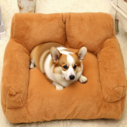 Danchen Haustier-Hundesofa, Couch für Hunde und Katzen, Matratze mit weichem Kissen, rutschfester Unterseite, langlebig, für kleine bis mittelgroße Hunde, flauschig, beruhigend (Braun, 75 x 50 x 26 cm Danchen Haustier-Hundesofa, Couch für Hunde und Katzen, Matratze mit weichem Kissen, rutschfester Unterseite, langlebig, für kleine bis mittelgroße Hunde, flauschig, beruhigend (Braun, 75 x 50 x 26 cm von Danchen