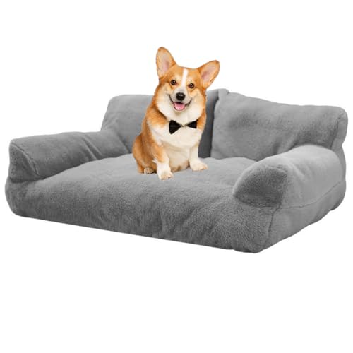 Danchen Hundebett-Sofa, weiches Haustier-Hundesofa, Couch-Betten mit erhöhten Kanten und rutschfester Unterseite, bequeme Welpenbettmatte für kleine und mittelgroße Hunde, Katzen (Grau, 55 x 40 x 26 Danchen Hundebett-Sofa, weiches Haustier-Hundesofa, Couch-Betten mit erhöhten Kanten und rutschfester Unterseite, bequeme Welpenbettmatte für kleine und mittelgroße Hunde, Katzen (Grau, 55 x 40 x 26 von Danchen