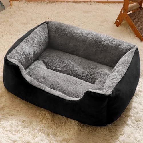 Danchen Hundesofa, Plüsch, waschbar, orthopädisch, Welpenbett, Katzen-Couch mit rutschfester Unterseite, weiches Anti-Angst-Haustier-Sofakissen für große, mittelgroße und kleine Hunde (Schwarz, 80 x Danchen Hundesofa, Plüsch, waschbar, orthopädisch, Welpenbett, Katzen-Couch mit rutschfester Unterseite, weiches Anti-Angst-Haustier-Sofakissen für große, mittelgroße und kleine Hunde (Schwarz, 80 x von Danchen