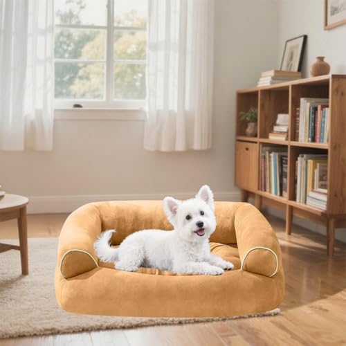 Danchen Hundesofa, atmungsaktiv, orthopädische Haustier-Couch mit rutschfester Unterseite und 3-seitiger Unterstützung, abnehmbarer Sofa-Nackenrolle für große, mittelgroße und kleine Hunde, Katzen Danchen Hundesofa, atmungsaktiv, orthopädische Haustier-Couch mit rutschfester Unterseite und 3-seitiger Unterstützung, abnehmbarer Sofa-Nackenrolle für große, mittelgroße und kleine Hunde, Katzen von Danchen
