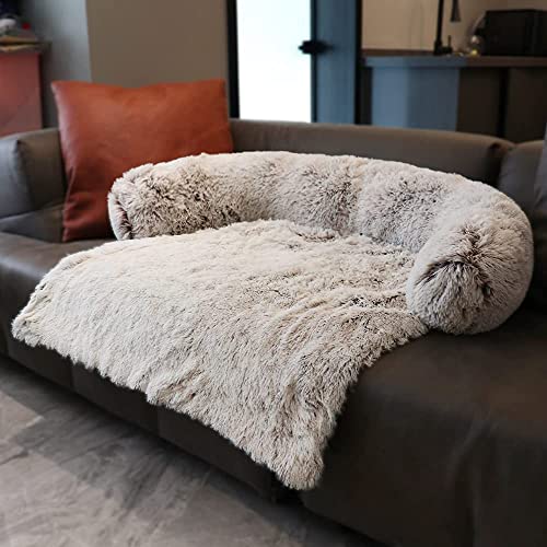 Plüsch-Hundebett, beruhigend, luxuriös, Hundematte, Sofa, Katzensofa, Haustiercouch, Möbelschutz mit rutschfester Unterseite, waschbar, weich, warm, Größe 3XL, 130 x 105 x 18 cm von Danchen