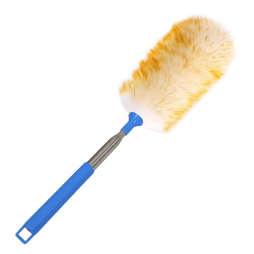 Premium Wool Lambswool Extendable Cleaning Brush Duster 21.2-51.2in, Reach High & Low mit Leichtigkeit, für All-Round Staubentfernung, Long Reach, sanft auf Oberflächen, Ideal für Haus und Büro von Danchet