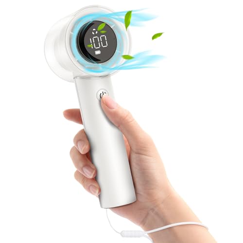 Dancial Tragbarer Turbo-Ventilator, wiederaufladbarer persönlicher Ventilator mit 100 Geschwindigkeiten, 5000 mAh Hochgeschwindigkeits-Handventilator mit Air Turbo Tech von Dancial