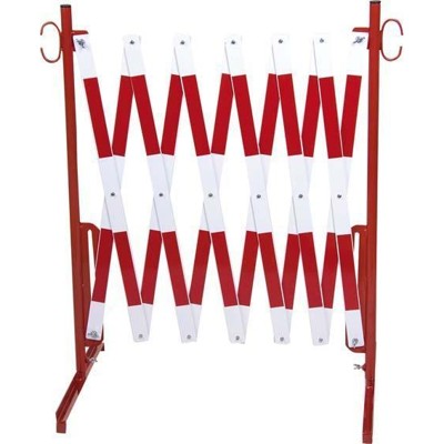 Scherengitter 4,0 x 1,05m rot/weiß mit Standfuß von Dancop