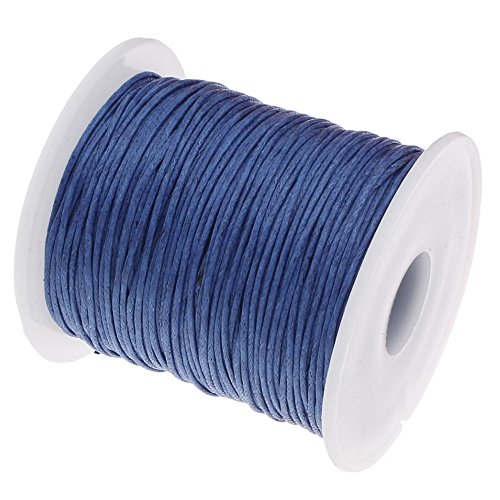 My-Bead Wachsschnur Baumwollschnur Blau Denim 90 Meter x Ø 1mm stark Schmuckherstellung Makramee Perlenschnur Armbänder Halsketten basteln DIY von My-Bead