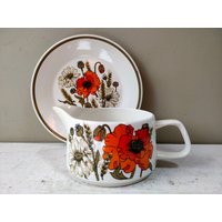 Schöne Sauciere Und Unterteller Von J G Meakin Studio Im Mohnmuster. Vintage Ersatzartikel, Schönes Geschenk von DandelionClockStudio