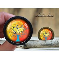 Baum Des Lebens Glas Cabochon Knauf - Vintage Bronze Schrank Baum Des Lebens Glas Cabochon Knauf - Vintage Bronze Schrank von Dandiary