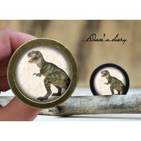 Dinosaurier Muster Glas Cabochon Knauf Vintage Bronze Schrank Knauf von Dandiary