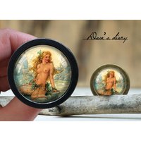 Meerjungfrau Muster Glas Cabochon Knauf Vintage Bronze Schrank Knauf Meerjungfrau Muster Glas Cabochon Knauf Vintage Bronze Schrank Knauf von Dandiary