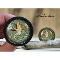 Meerjungfrau Muster Glas Cabochon Knauf Vintage Bronze Schrank Knauf Meerjungfrau Muster Glas Cabochon Knauf Vintage Bronze Schrank Knauf von Dandiary