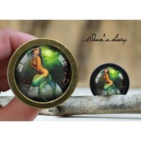 Meerjungfrau Muster Glas Cabochon Knauf Vintage Bronze Schrank Knauf Meerjungfrau Muster Glas Cabochon Knauf Vintage Bronze Schrank Knauf von Dandiary